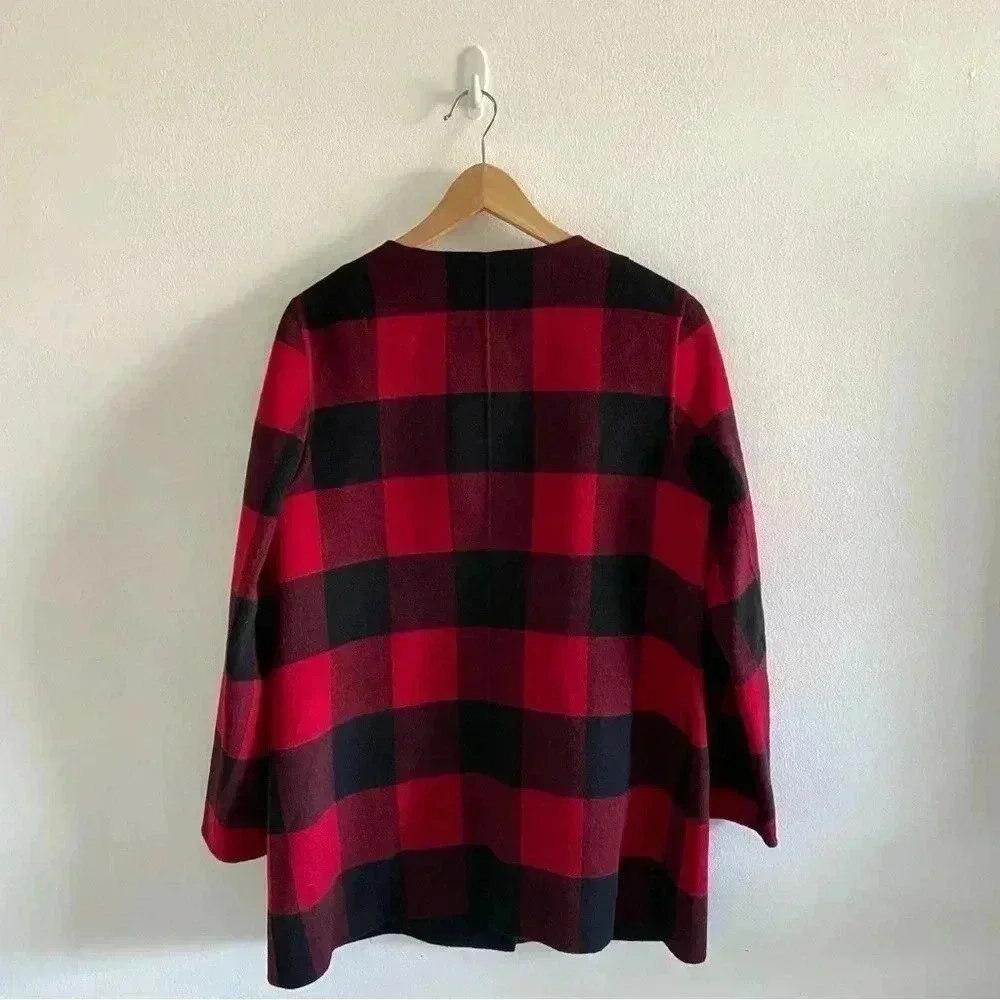 TALBOTS BUFFALO PLAID DOUBLE-FACE TOPPER COAT JACKET‎ Sz M